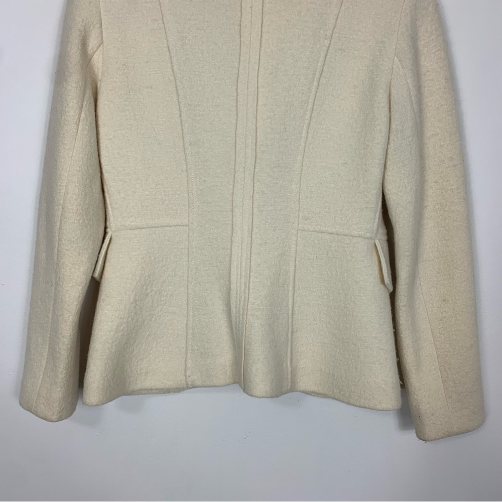 Cache Boiled Wool Cream Jacket Size Small - Picture 9 of 11